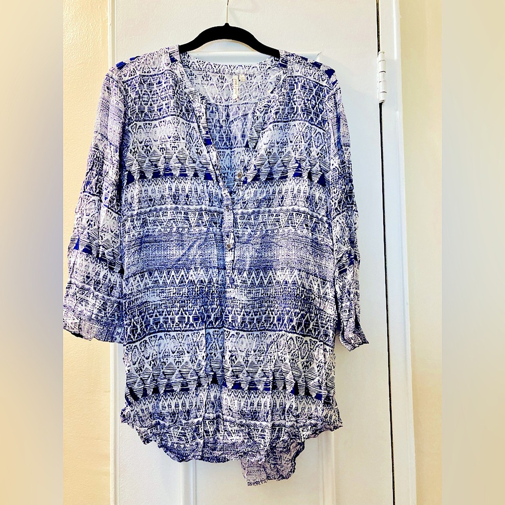 grand & greene Ikat Print Tunic Top